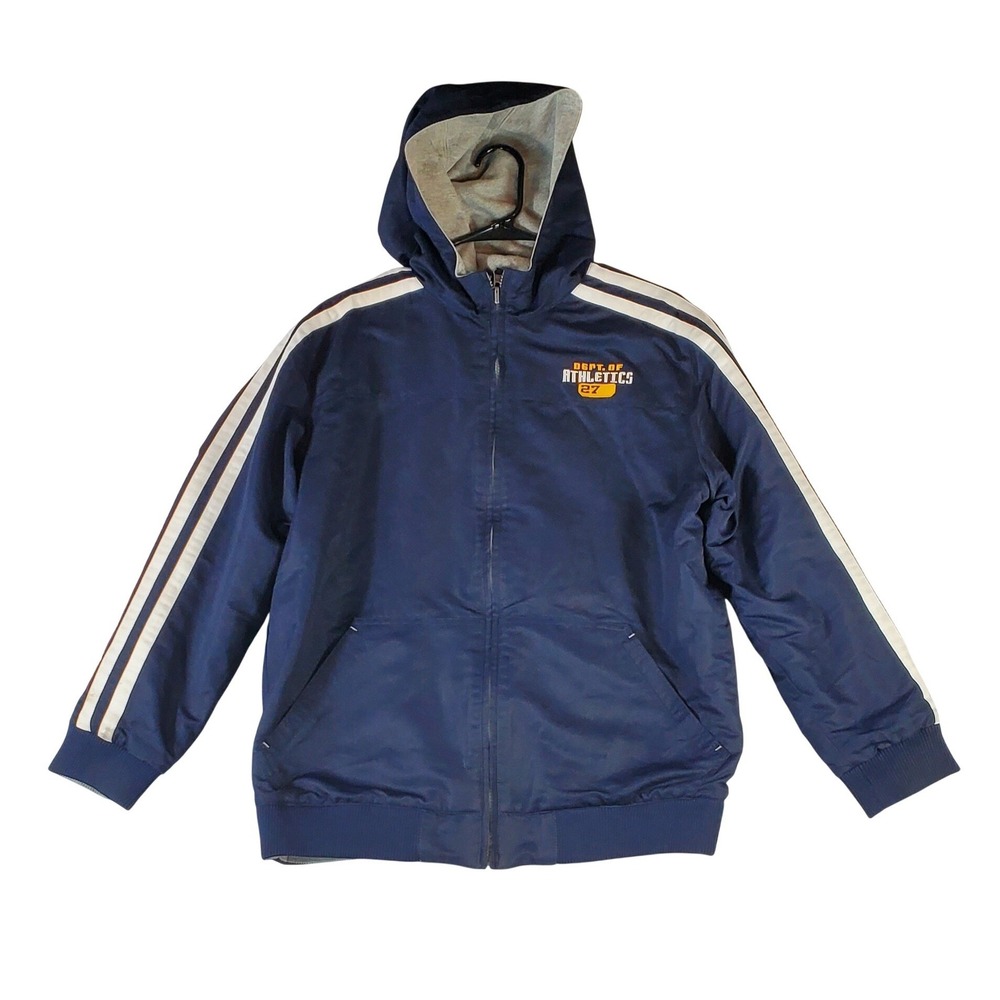 Reversible Athletics Dept 27 Navy Windbreaker‎ & Grey Hoodie Jacket Mens s